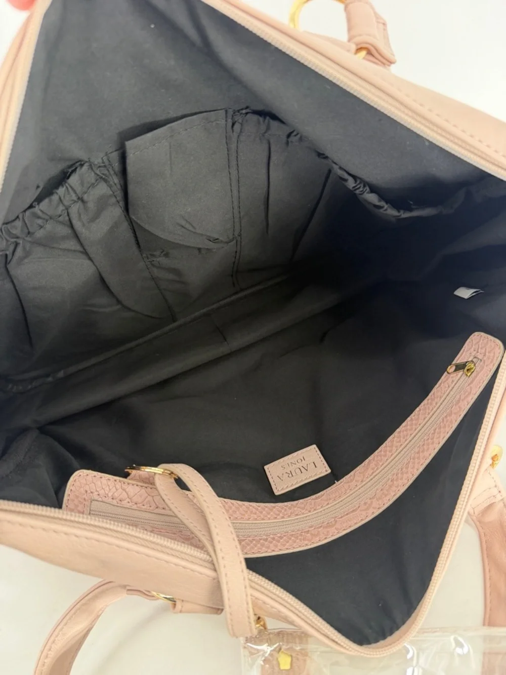 NWT Laura Jones Vegan Leather Baby Napper Bag Travel Tote Bag